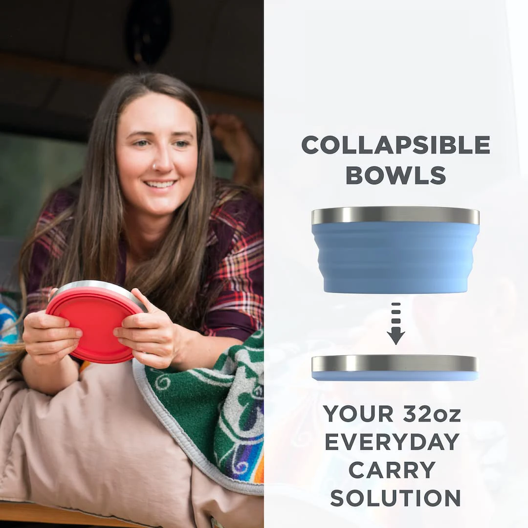 Collapsible Slow Feeding Dog Bowl Pet Folding Tpe Bowl Travel Portable