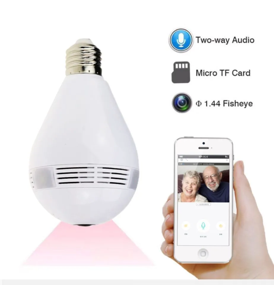 Security Camera APP Control Wireless CCTV Monitor WIFI Monitoring Bulb 1080P WiFi IP Camera Bulb LED Light 360 Degree Fisheye