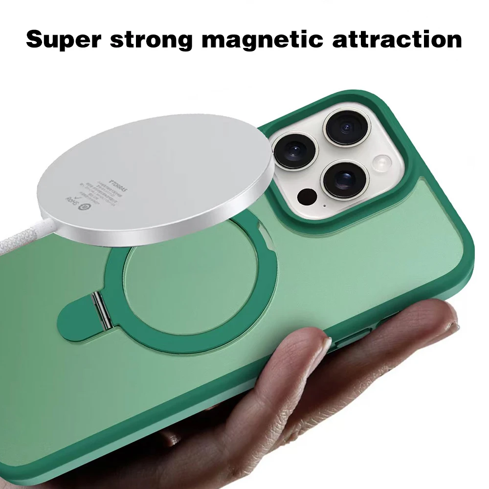 Translucent Matte Tpu Pc Magnetic Holder Protective Cover With Wireless ...