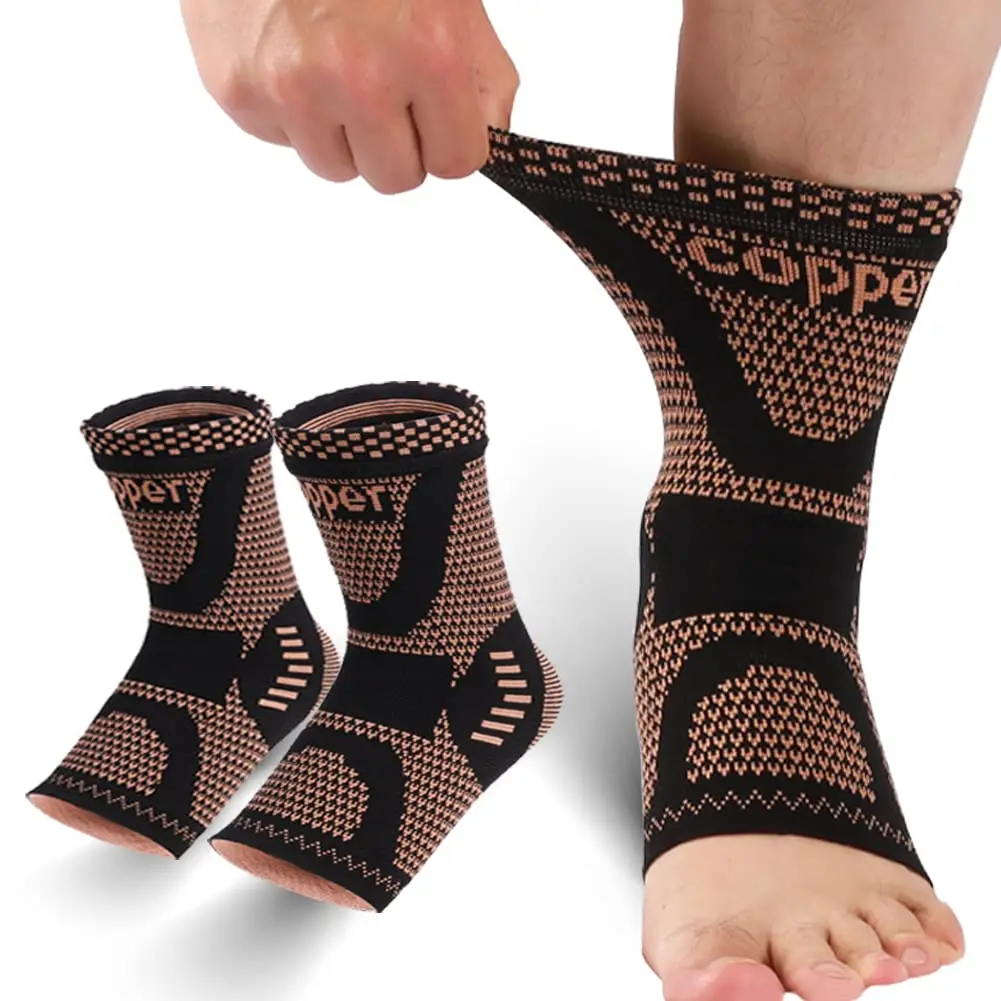 Breathable Compression Copper Stable Support Knitting Ankle Brace