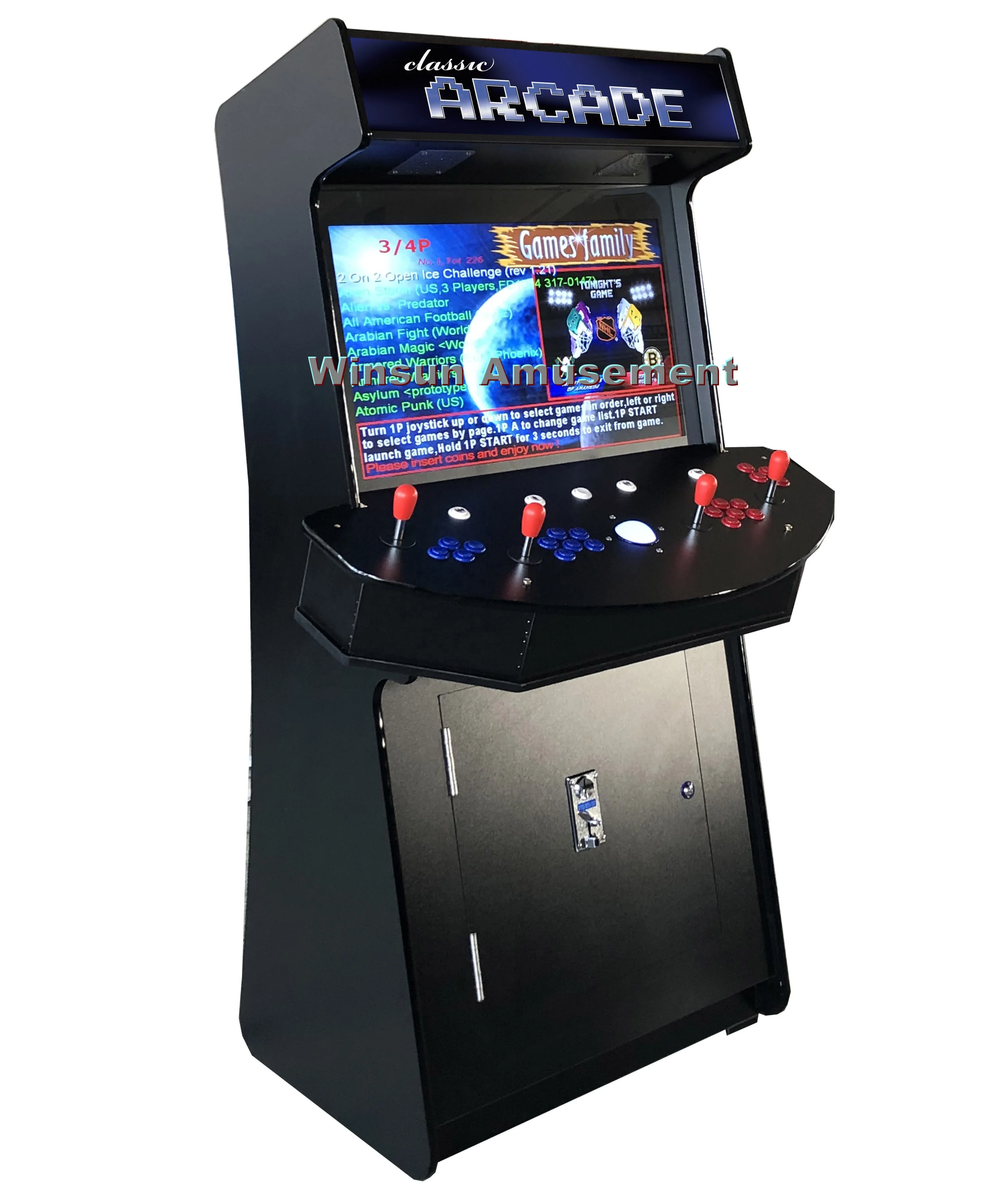 Wholesale 4 Players Stand Up Slim Arcade Machines With 32'' Screeb And