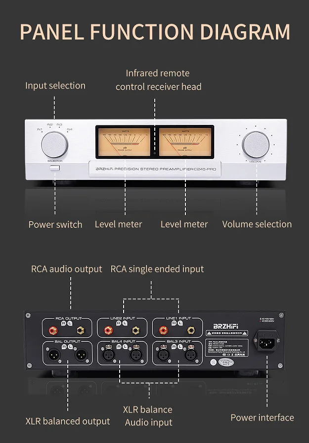 BRZHIFI electronic volume 245PRO preamplifier home amplifier system Audio manufacture