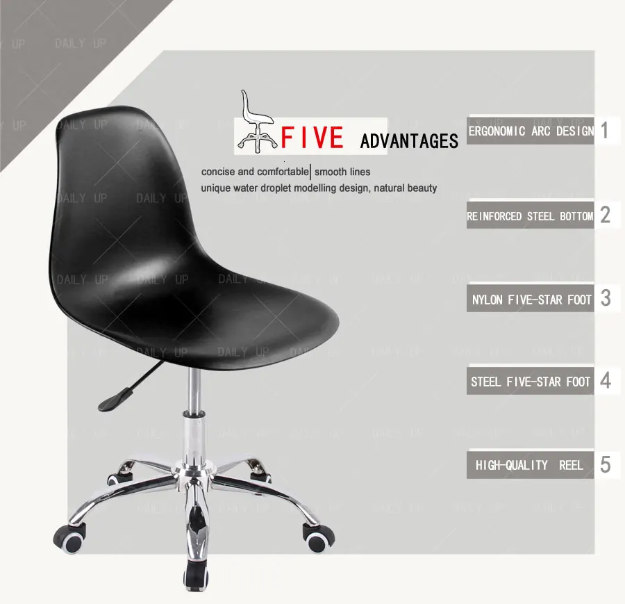 Stylish Swivel Office Chair With Wheels Adjustable And Ergonomic Barber Chair With Locking Caster For Dining And Visitor Leisure