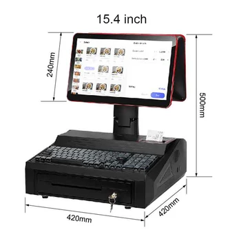 restaurant ordering all in one touch wifi digital screen mini pos terminal system with cash register