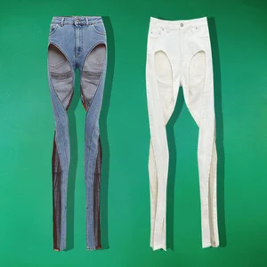 Custom Jeans Women's Spring and Autumn Heavy Industry Stitching High Waist Women's Trousers