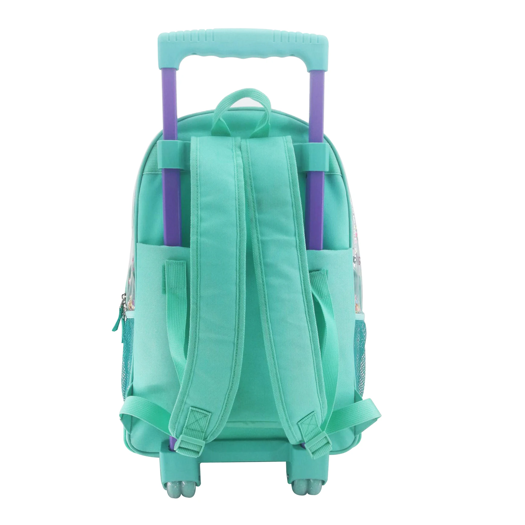 Clear Pvc Rolling Backpack For School Wheeled Backpack With Led Lights