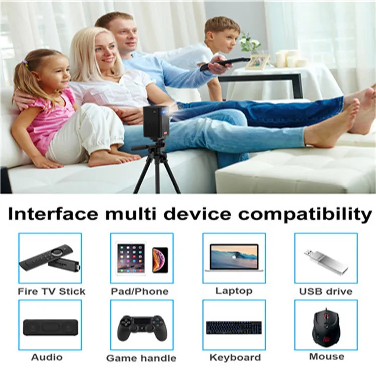 Wireless Mobile Smart hd 3d mini pocket projector 4k screen  home theater Led DLP Portable Wifi Beamer for Smartphone
