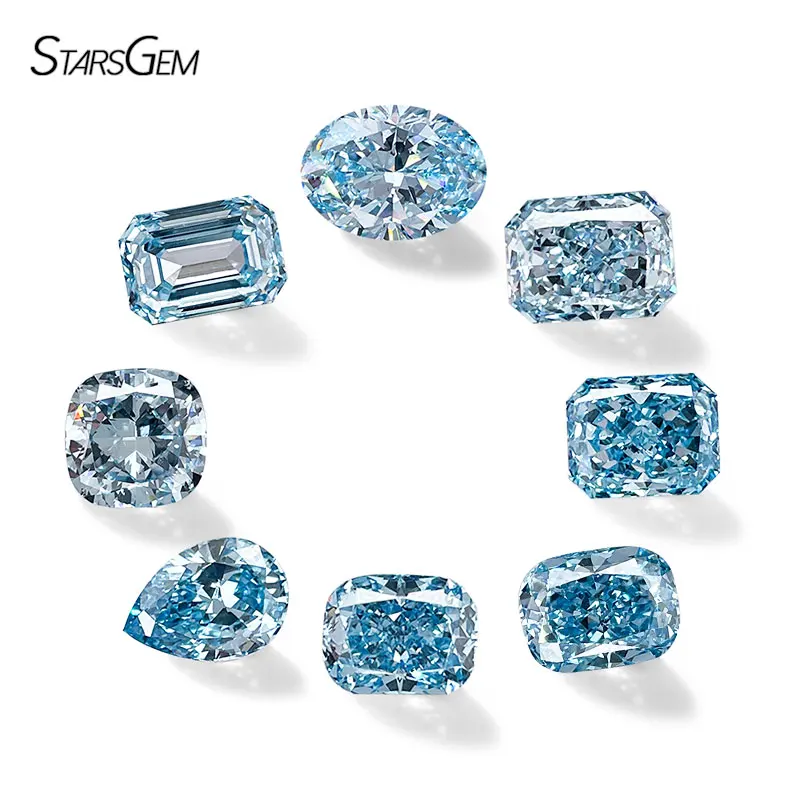 1ct-3ct Natural Fancy Intense Blue Fancy Vivid Blue Various Shape Lab  Diamond Jewelry Watch Stone