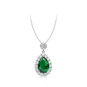 Keiyue Fine Jewelry Casual Style Green Zircon Pendant with Stone Jewelry Findings for Engagement