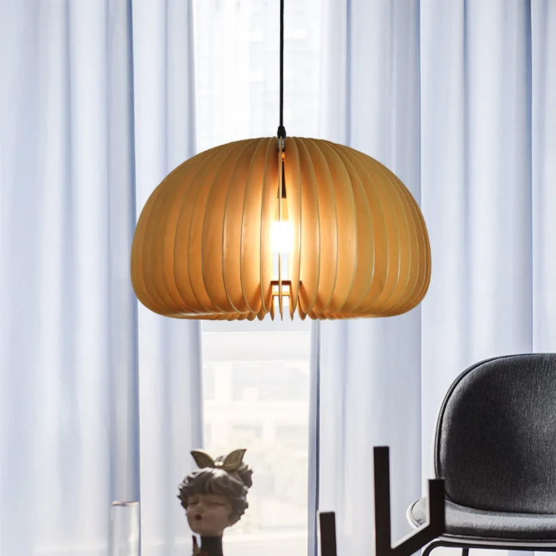Wooden dining room chandelier pendant light