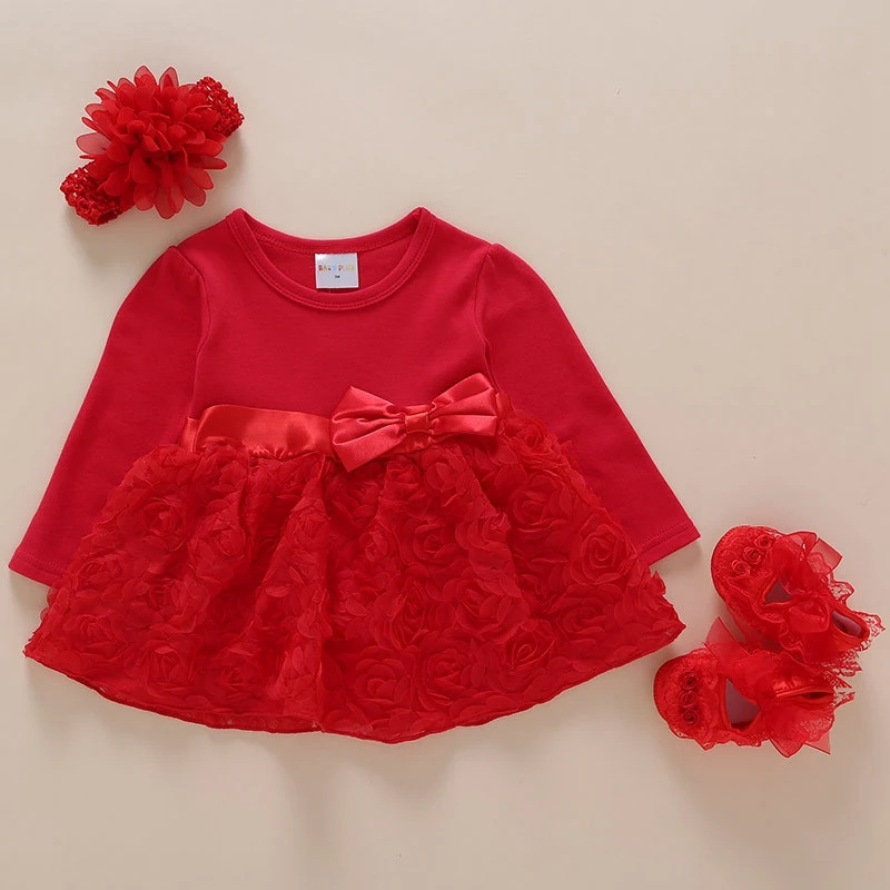 Red Infant Dress Bow Princess Style 1 ...