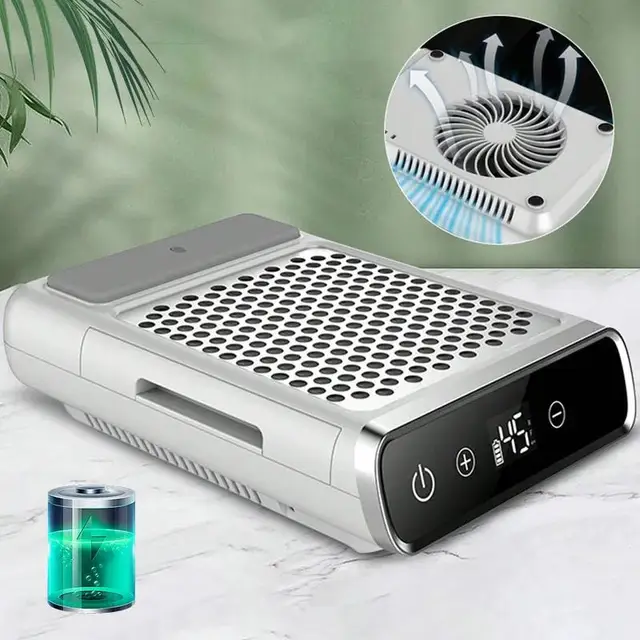 80W Nail Vacuum Cleaner Extractor Fan For Manicure Pedicure Dust Absorber With Removable Filter Nail Dust Collection For Salon