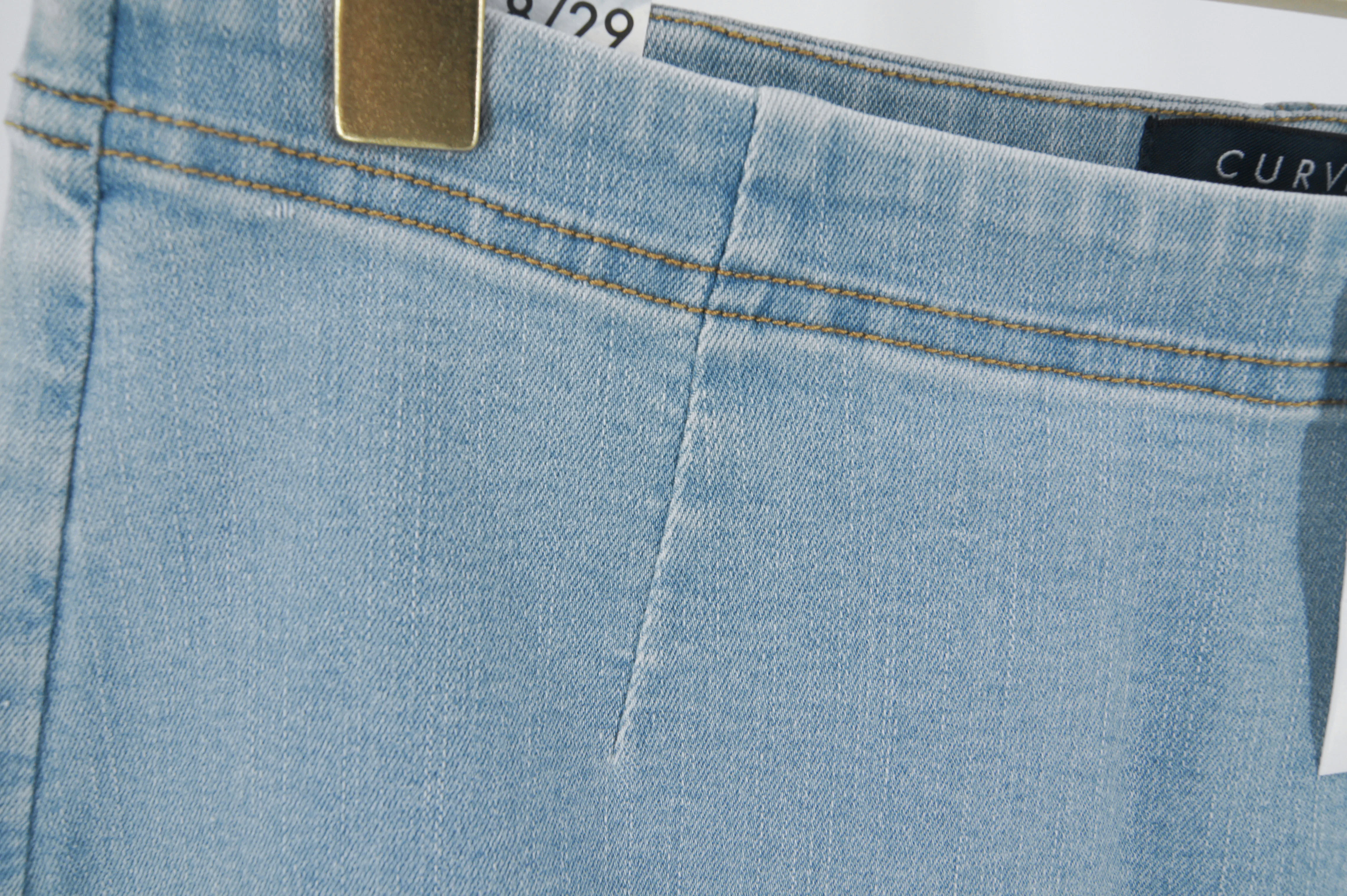 High-waisted, Form-fitting Stretch Denim Shorts