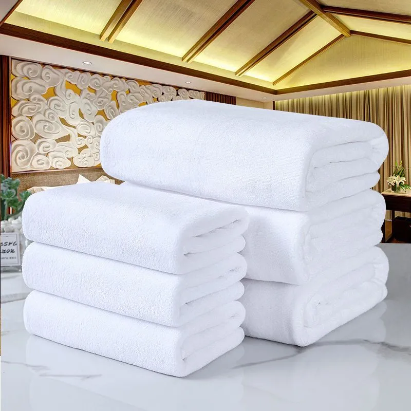 Wholesale Custom Hotel Bath Towels Luxury White Jacquard Microfiber Bath Towel Sets Thick