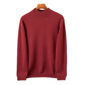 Autumn Winter Men's 100% Cashmere Turtleneck Hoodie Standard Bottomed Knitted Cardigan Breathable Quick Dry Anti-Pilling