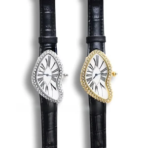 Hot Selling Y2K Style Watch Fashion Roman Numerals Abstract and Distorted Design Shape Curved Melting Watch for Men