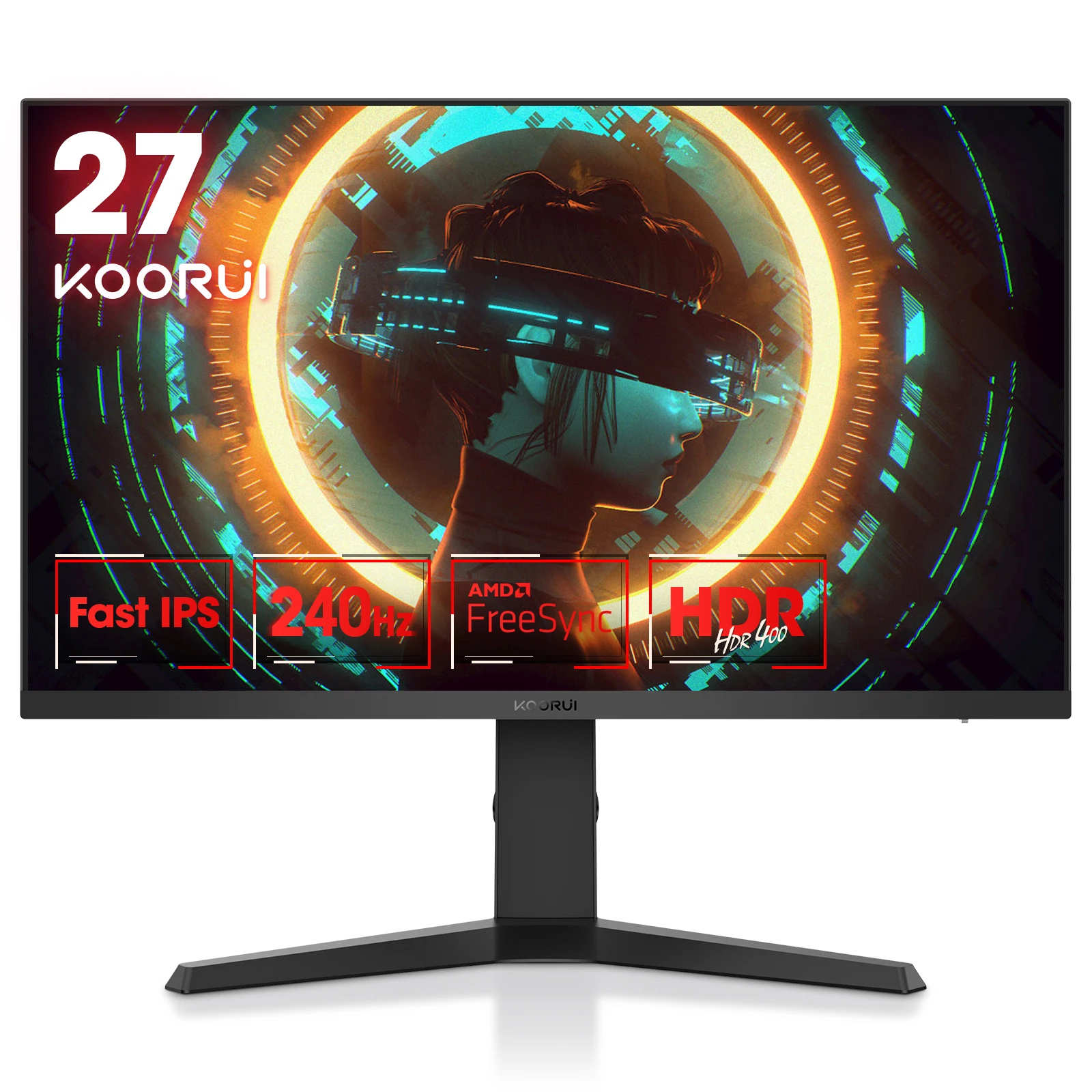 KOORUI-240hz 1msOD応答時間モニター27インチゲーミングモニター