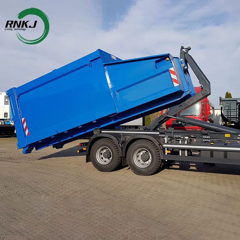 15cbm RNKJ Garbage Truck Trash Can Cleaning Machine on Trailer Garbage  Hook Lift Bins  Collector for Sale