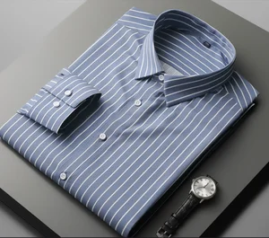 Fashion Large Size Stripe Breathable Mesh Clothes Men's Long Sleeve Men's Shirts Oversized Tshirt