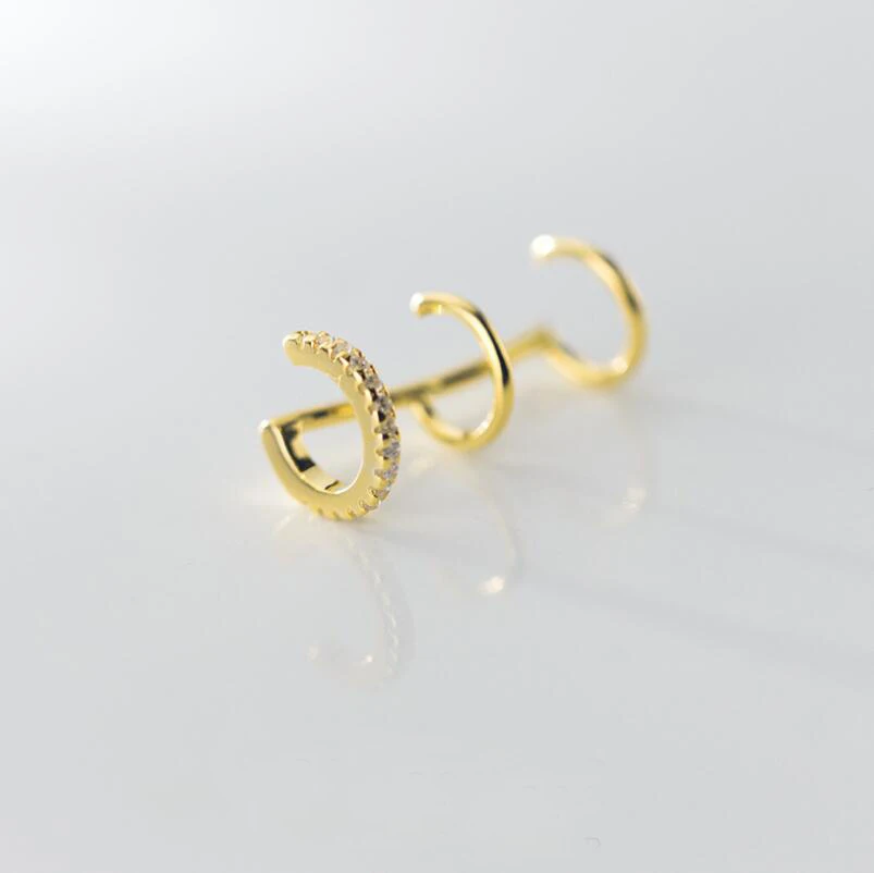 Minimalist Triple Band Ear Cuff Earrings 