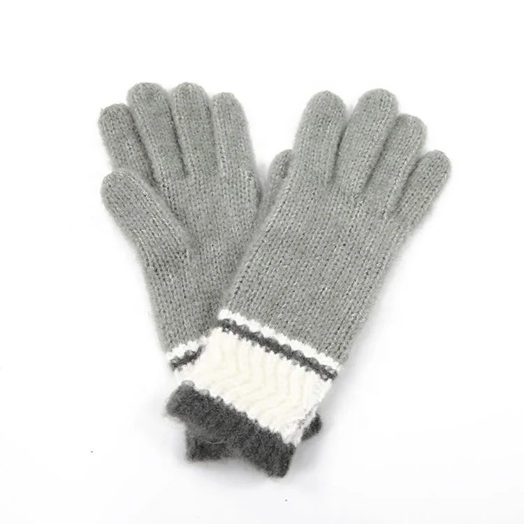 Оптовая Продажа Модные холодные погодные Длинные акриловые рукавицы хлопок Зимние трикотажные перчатки