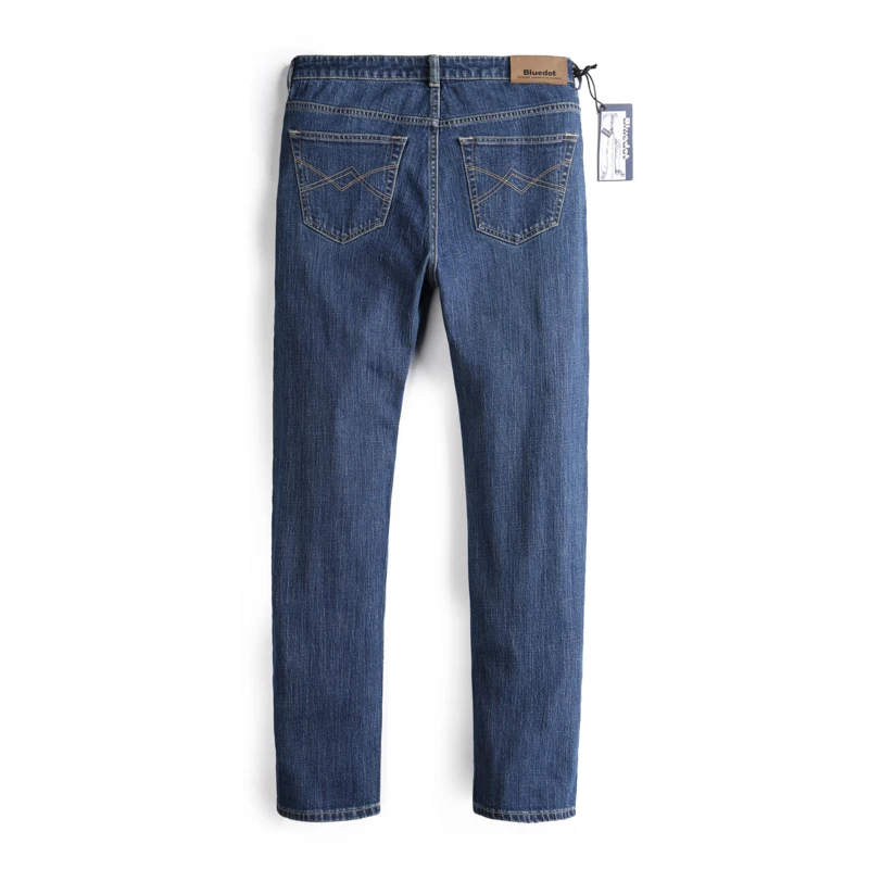 Custom stretch Jeans relax comfortable Blue mens 5pocket work jeans straight denim