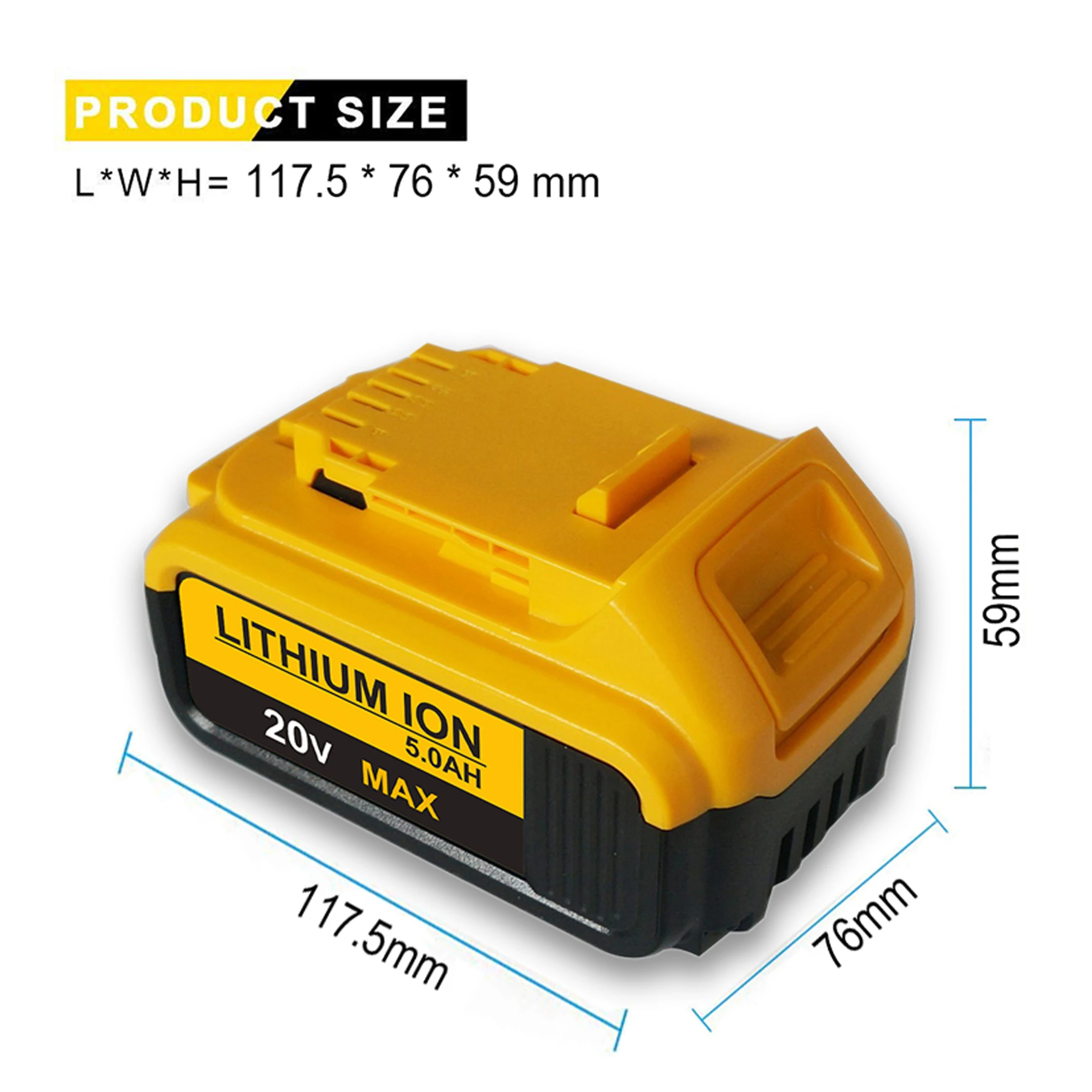 Replacement Dewalt 20v To Ingco P20s Ad Lithium Ion Battery For Dcb200 Mquinas Cordless Power