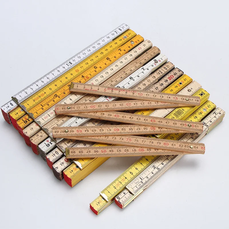 Folding Ruler Construction Wood Folding Ruler - Multifunctional Construction Measuring Wood Ruler ...