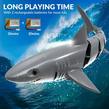 Générique Requin Télécommandé | Bateau RC 2,4 GHz Rechargeable étanche Simulation de plongée | Requin Radiocommandé - pour Dès 6 Ans Filles Garçons Noël Anniversaire