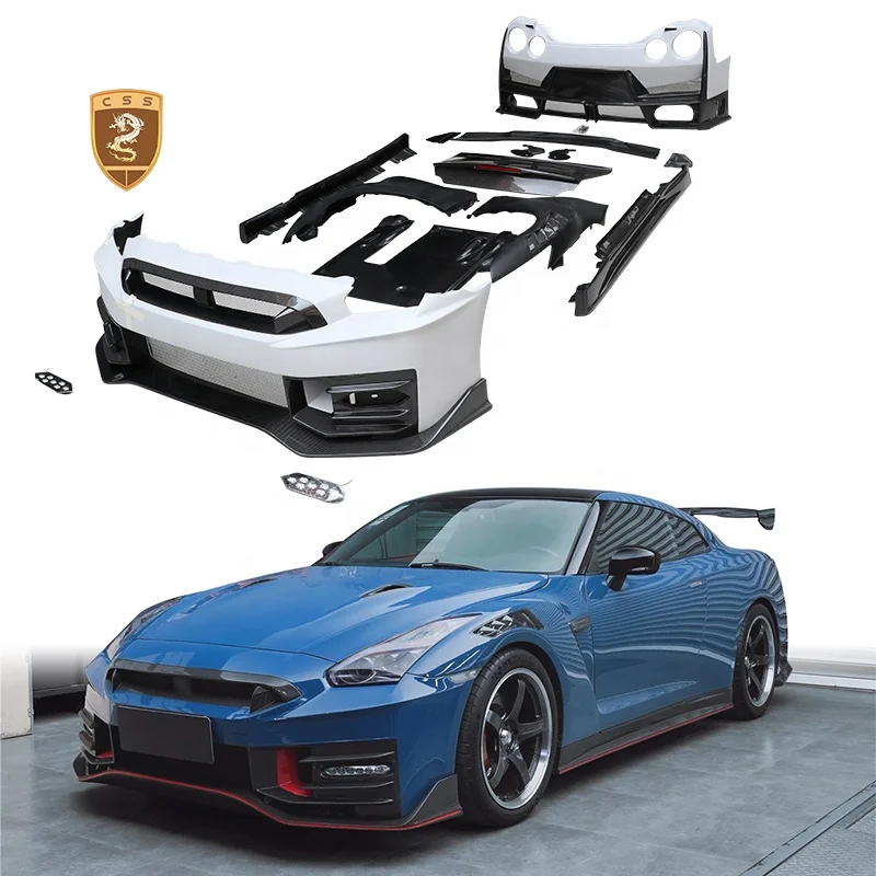 Nisno Style Half Carbon Fiber Body Kit For Nissan GTR 2024 Front Rear Bumper Side Skirts Rear