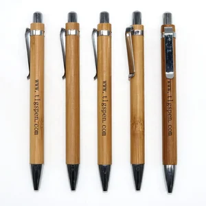 Factory Selling Custom Bamboo Ballpoint Pen Promotional Cheap Click Bamboo Pen With Logo