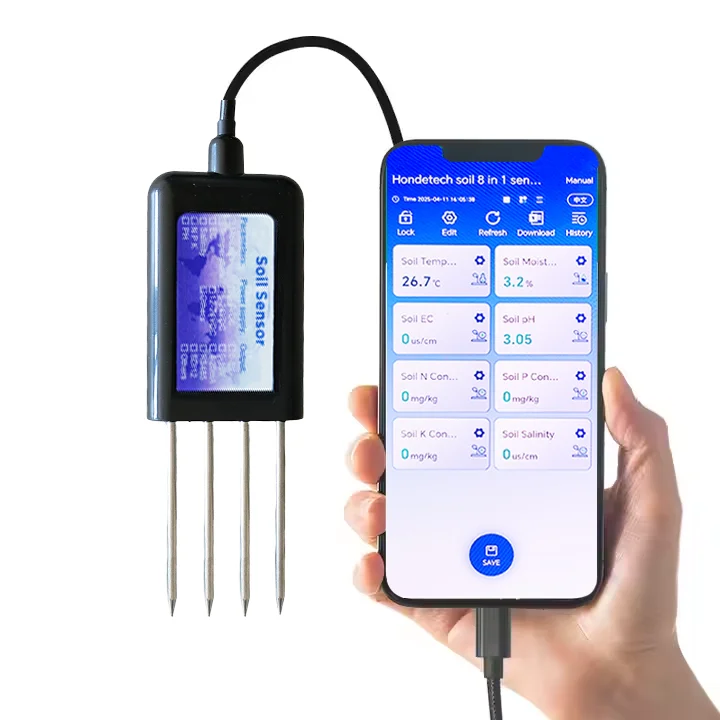 RS485 Soil Temperature Humidity EC Sensors Soil Moisture Conductivity ...