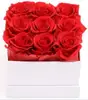 9 Roses Dans Une Boîte Carrée