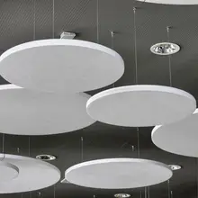 Eco Friendly Ceiling Panels Acoustic Fiber Glass Wool Insulation Tile Suspension Soundproof Baffle