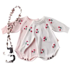 Manufacturers Designer Casual Lovely Full Sleeves Flowers Girls Clothes Baby Clothing Baby Sweatshirt Romper