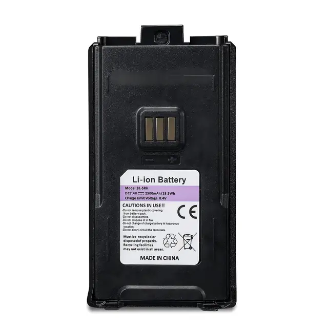 BL-5RH 7.4V 2500mAh Black Li-ion Battery for Baofeng UV-5G Plus UV-5RM Plus K5 Plus GPS Walkie Talkie