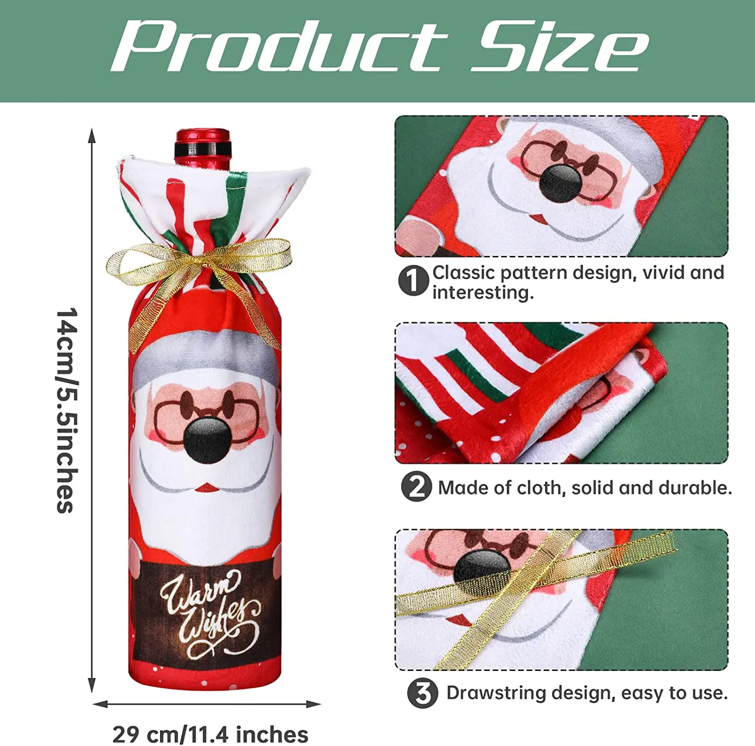 Decorative Christmas Wine Bottle Cover Bags Merry Christmas Decor For