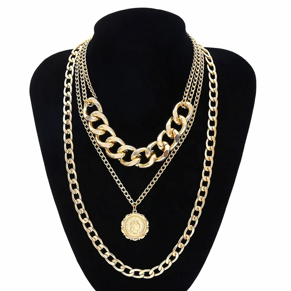 Women Fashion Cuban Link Chain Necklace 