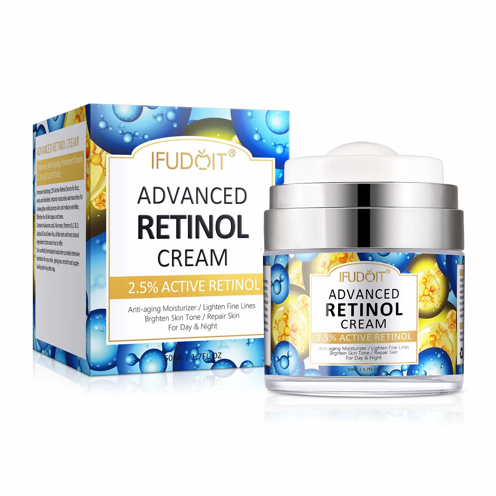 IFUDOIT Retinol Cream for Face with Hyaluronic Acid Collagen Face Moisturizer for Women Help Reduce Wrinkles and Dryness