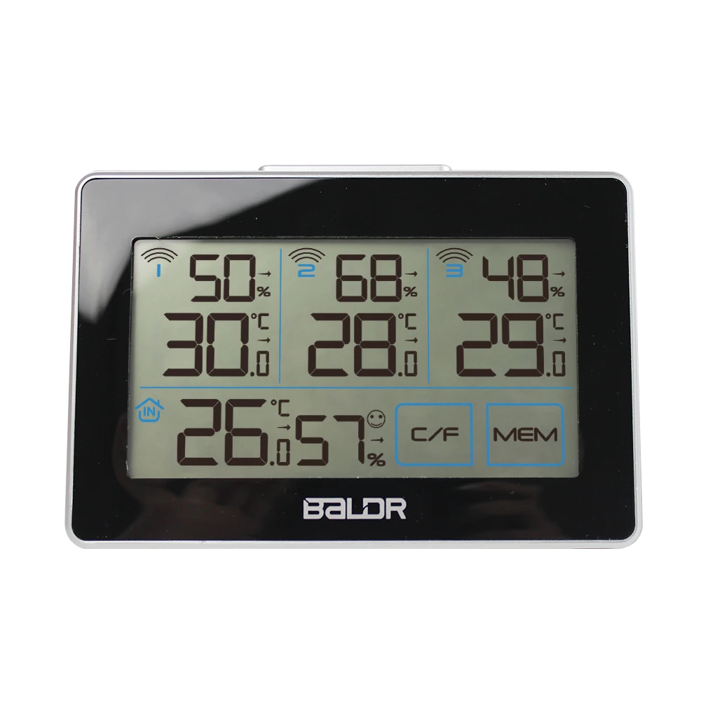 Wireless Digital Alarm Thermometer Innen & Außen mit 2 Sensor Temperatur Messer