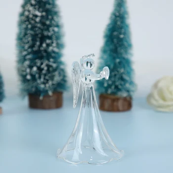 High end christmas hanging ornament clear glass decoration angel glass pendant