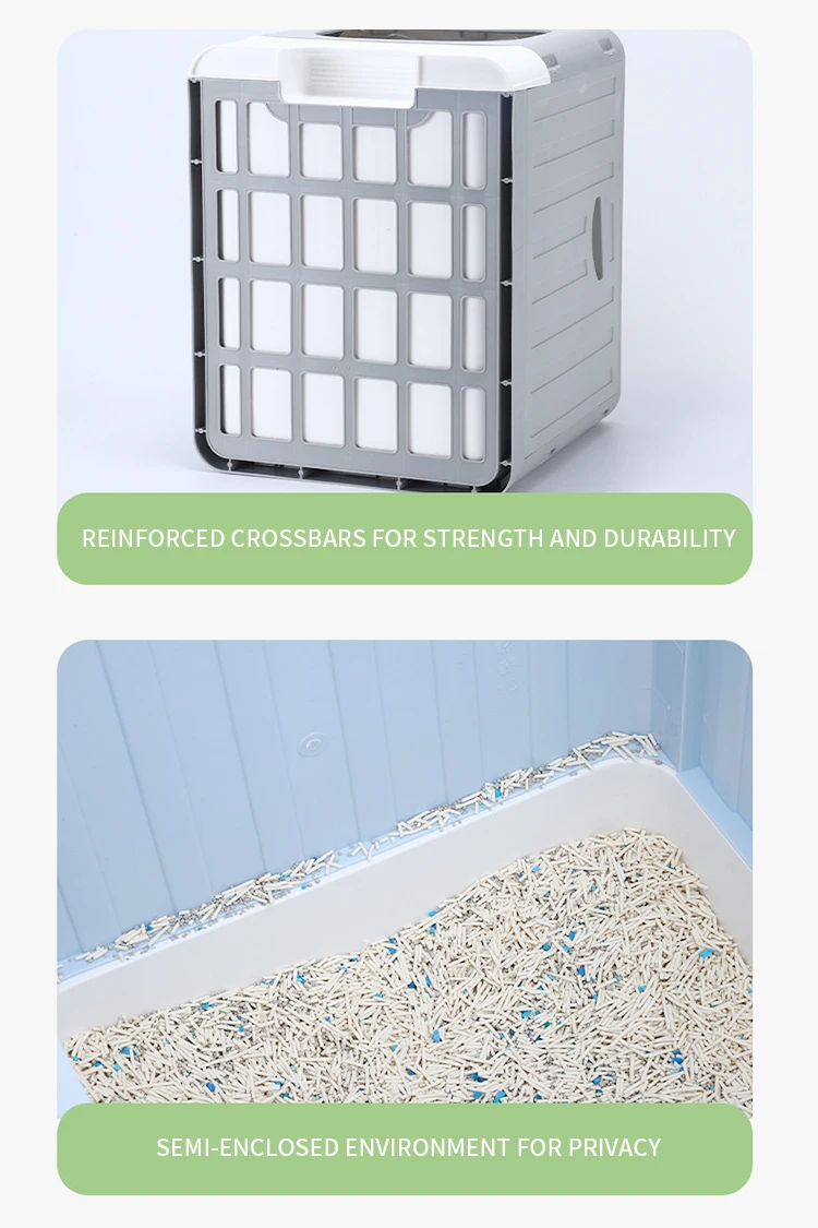 Foldable Collapsible Fullyenclosed Plastic Cat Toilet Good Privacy