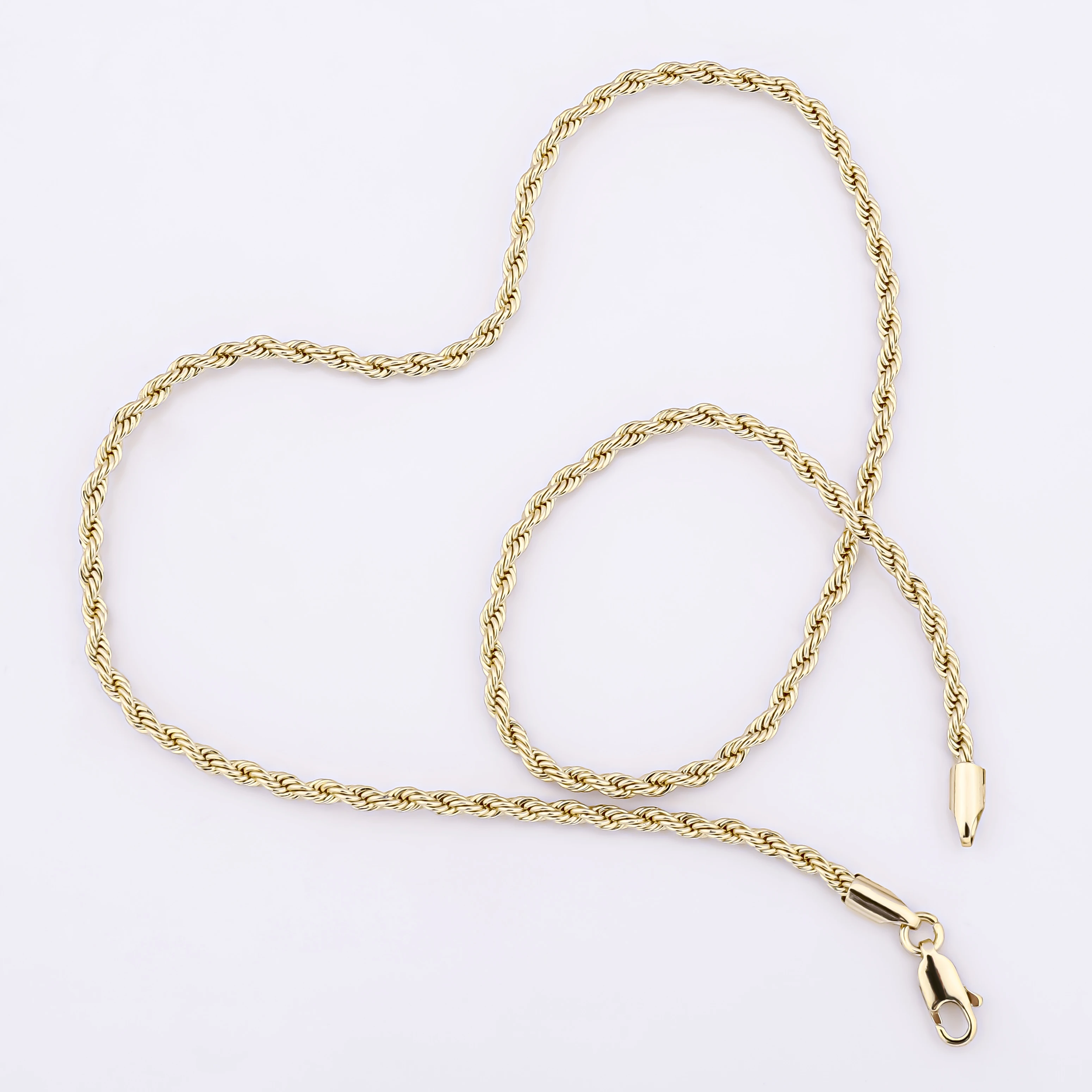 ファッション 14K ゴールド コッパー リンク ロープ チェーン 