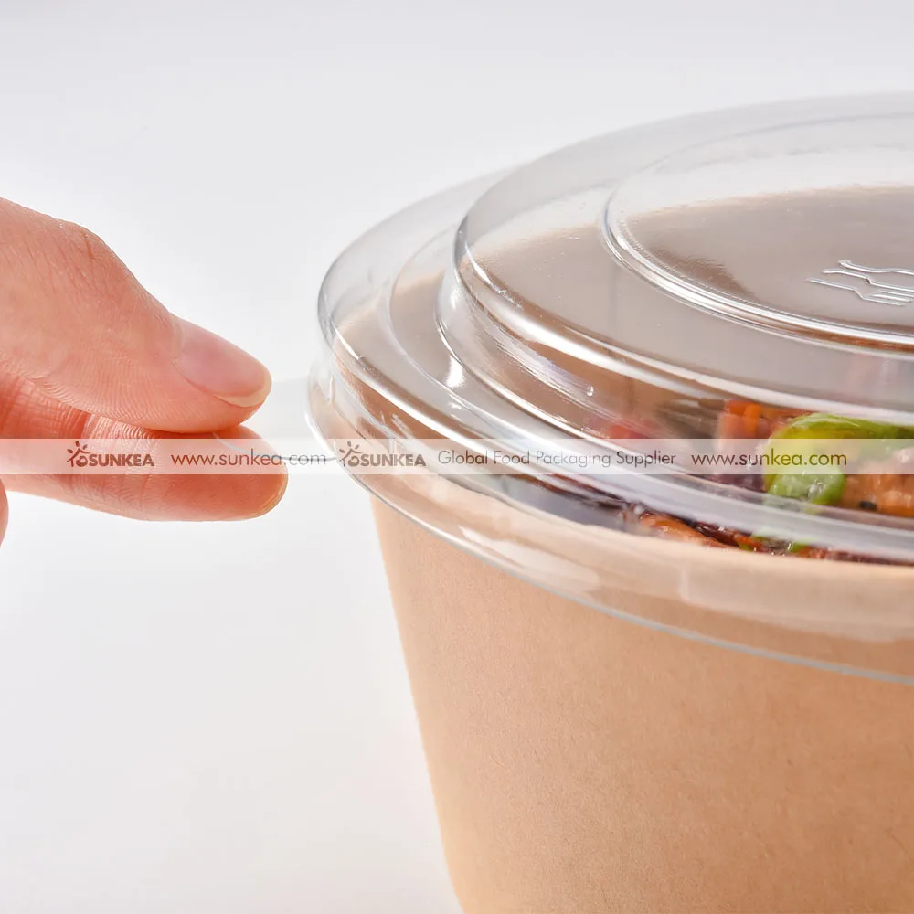 Logo Printed Kraft Paper Salad Bowls - Durable & Eco-friendly