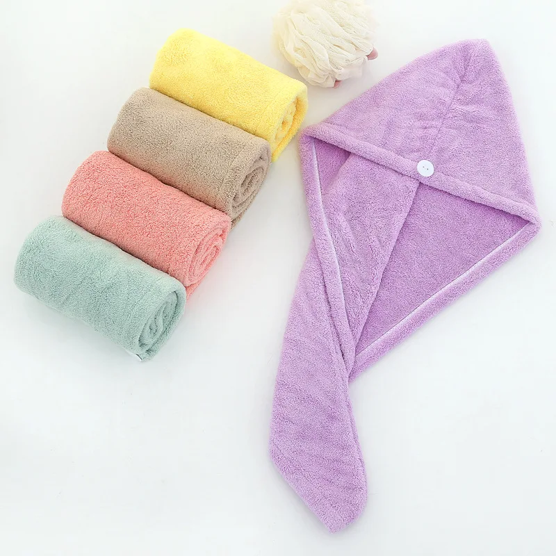 Paquete de 2 toallas microfibra para el cabello toalla baño con secador turbante 
