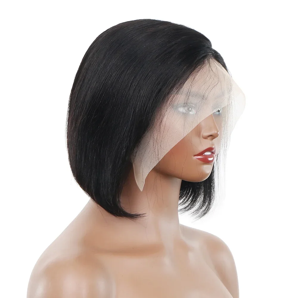 Parrucche corte Bob per capelli umani Parrucca frontale in pizzo brasiliano dritto per donne_voghion.com