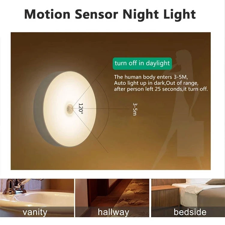 LED Motion Sensor Closet Light Rechargeable Touch Night Light Led Cabinet Light For Kitchen Furniture