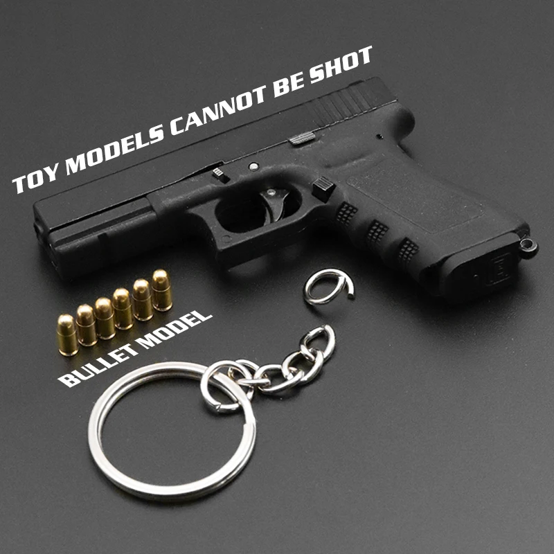 Metal Glock G17 Alloy Key Chain Gun Model Gift Pendant Ornaments Toy