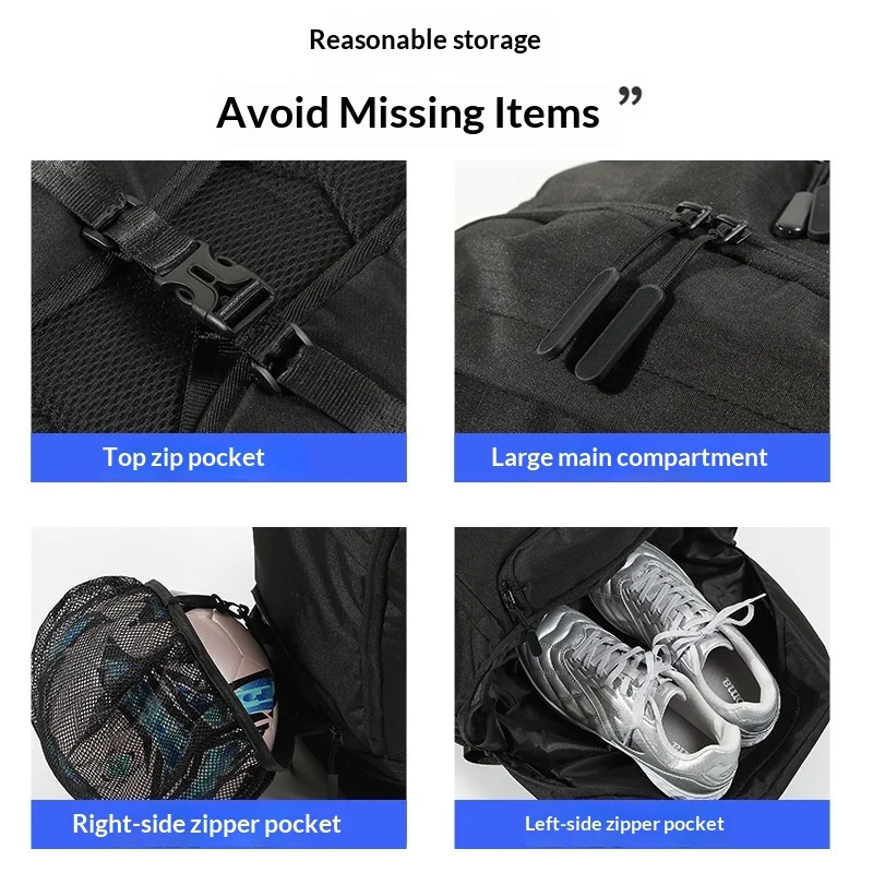Cross-border Hot-selling Basketball Football Sports Backpack Independent Ball Pocket Shoe Compartment Casual Fitness Outdoor preview 3