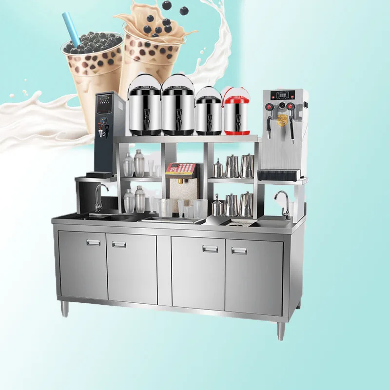 Bubble tea bar milk tea bar counter with refrigeration and boba bar  equipment